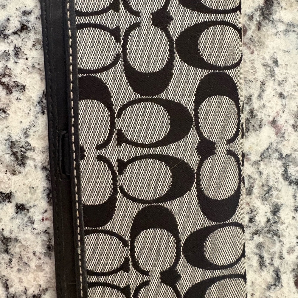 Coach Black and Gray Checkbook Cover